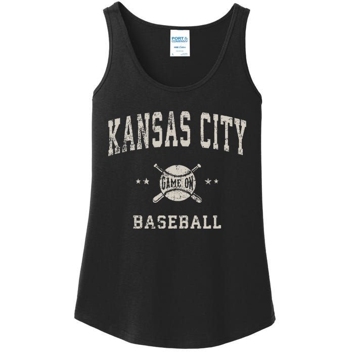 Kansas City Vintage Baseball Throwback Retro Design Ladies Essential Tank