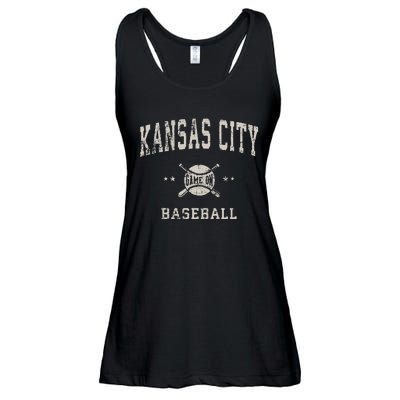 Kansas City Vintage Baseball Throwback Retro Design Ladies Essential Flowy Tank