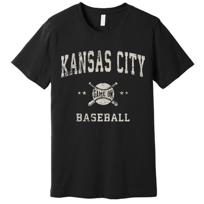 Kansas City Vintage Baseball Throwback Retro Design Premium T-Shirt