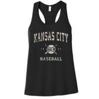 Kansas City Vintage Baseball Throwback Retro Design Women's Racerback Tank