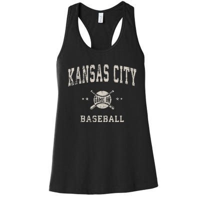 Kansas City Vintage Baseball Throwback Retro Design Women's Racerback Tank