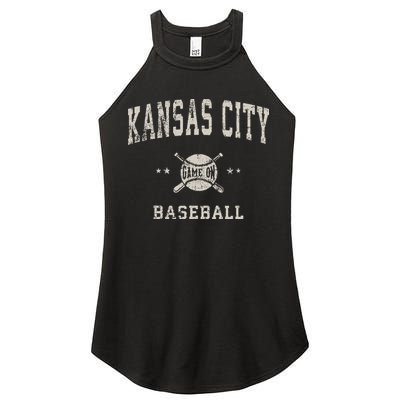 Kansas City Vintage Baseball Throwback Retro Design Women's Perfect Tri Rocker Tank
