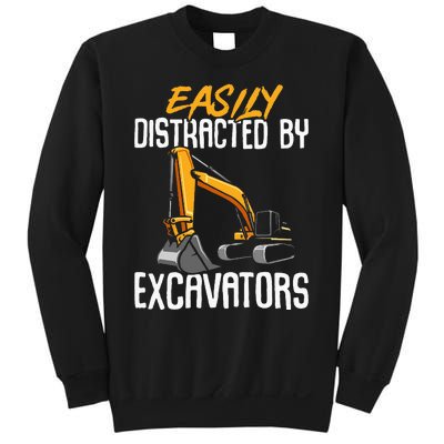 Kids Construction Vehicle Easily Distracted By Excavators Sweatshirt