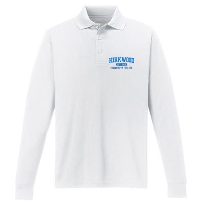 Kirkwood Community Vintage Arch College Performance Long Sleeve Polo