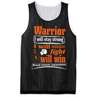 Kidney Cancer Warrior I Will Stay Strong I Will Fight I Will Mesh Reversible Basketball Jersey Tank