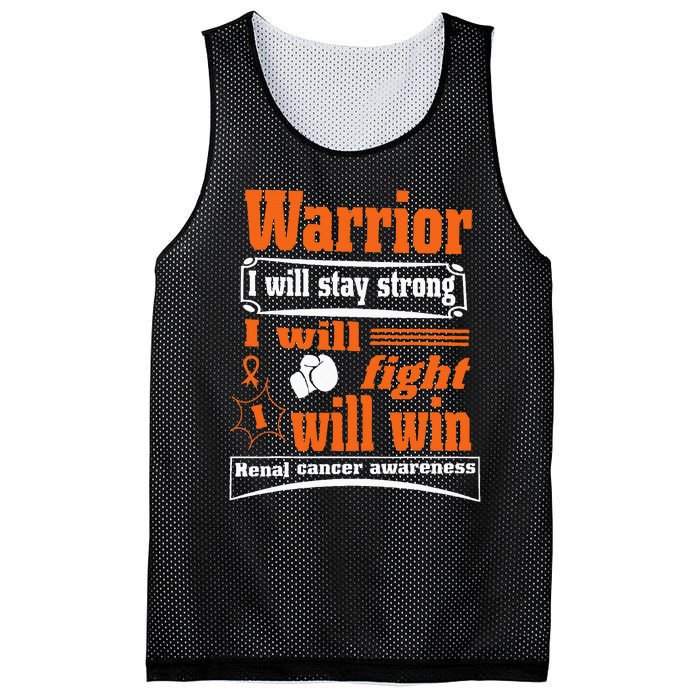 Kidney Cancer Warrior I Will Stay Strong I Will Fight I Will Mesh Reversible Basketball Jersey Tank