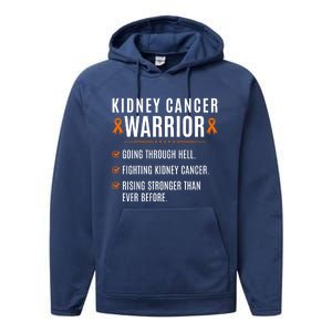 Kidney Cancer Warrior Awareness Survivor To Do List Gift Performance Fleece Hoodie