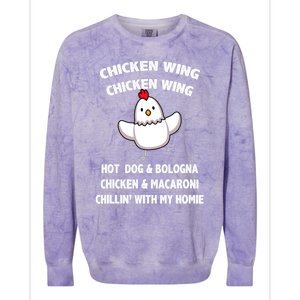 Kids Chicken Wing Chicken Wing Hot Dog And Bologna Toddlers Colorblast Crewneck Sweatshirt