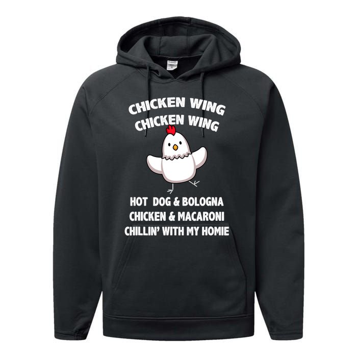 Kids Chicken Wing Chicken Wing Hot Dog And Bologna Toddlers Performance Fleece Hoodie