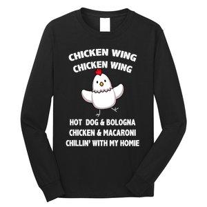 Kids Chicken Wing Chicken Wing Hot Dog And Bologna Toddlers Long Sleeve Shirt