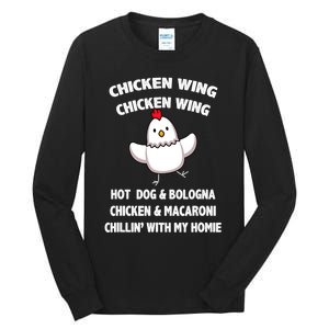 Kids Chicken Wing Chicken Wing Hot Dog And Bologna Toddlers Tall Long Sleeve T-Shirt