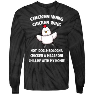 Kids Chicken Wing Chicken Wing Hot Dog And Bologna Toddlers Tie-Dye Long Sleeve Shirt