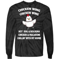 Kids Chicken Wing Chicken Wing Hot Dog And Bologna Toddlers Tie-Dye Long Sleeve Shirt