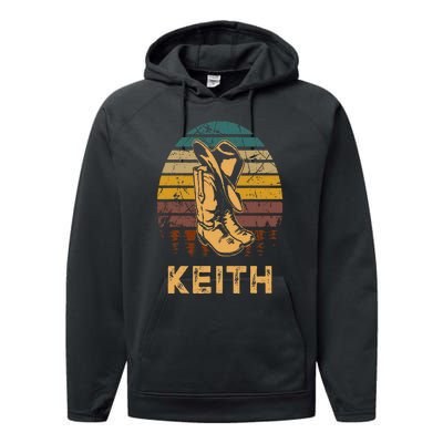 Keith Cowboy Wild West Personalized Team Keith Family Pride Performance Fleece Hoodie