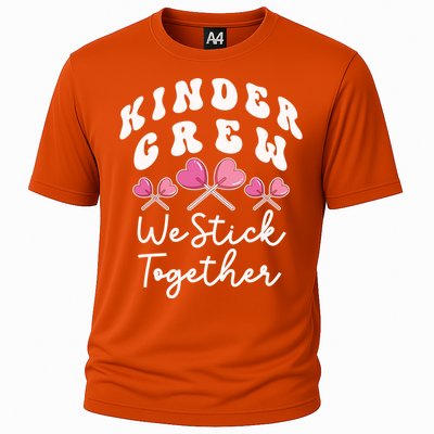 Kinder Crew We Stick Together Kindergarten Has Heart Teacher Gift Cooling Performance Crew T-Shirt