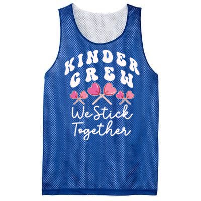 Kinder Crew We Stick Together Kindergarten Has Heart Teacher Gift Mesh Reversible Basketball Jersey Tank