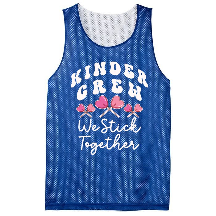 Kinder Crew We Stick Together Kindergarten Has Heart Teacher Gift Mesh Reversible Basketball Jersey Tank