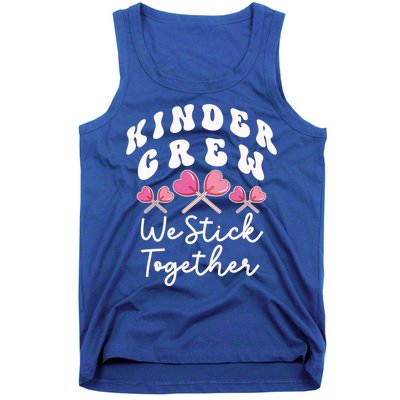 Kinder Crew We Stick Together Kindergarten Has Heart Teacher Gift Tank Top