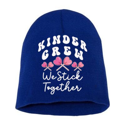 Kinder Crew We Stick Together Kindergarten Has Heart Teacher Gift Short Acrylic Beanie