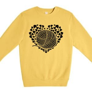 Knit Crocheter Yarn Knitter Crocheting Lover Heart Knitting Cool Gift Premium Crewneck Sweatshirt