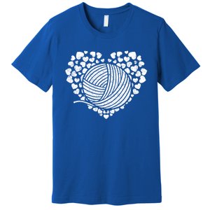 Knit Crocheter Yarn Knitter Crocheting Lover Heart Knitting Cool Gift Premium T-Shirt