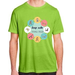 Keep Calm Yoga Time Gift Adult ChromaSoft Performance T-Shirt