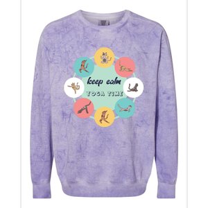 Keep Calm Yoga Time Gift Colorblast Crewneck Sweatshirt