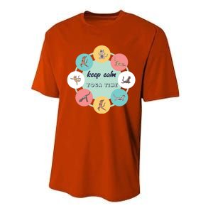 Keep Calm Yoga Time Gift Performance Sprint T-Shirt