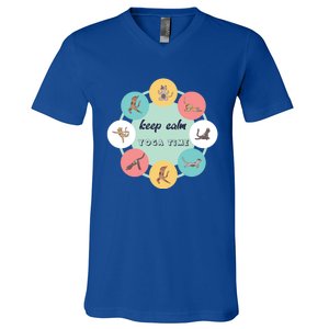 Keep Calm Yoga Time Gift V-Neck T-Shirt