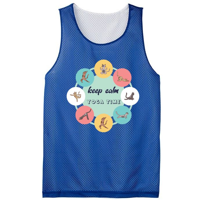 Keep Calm Yoga Time Gift Mesh Reversible Basketball Jersey Tank