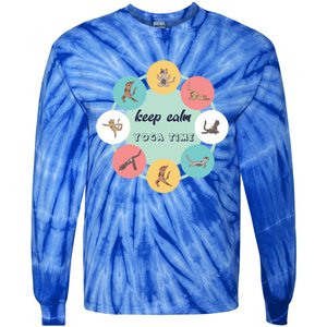 Keep Calm Yoga Time Gift Tie-Dye Long Sleeve Shirt