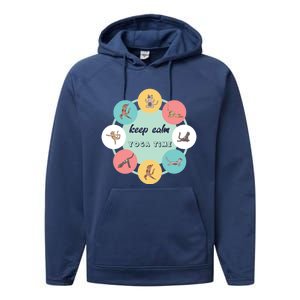 Keep Calm Yoga Time Gift Performance Fleece Hoodie