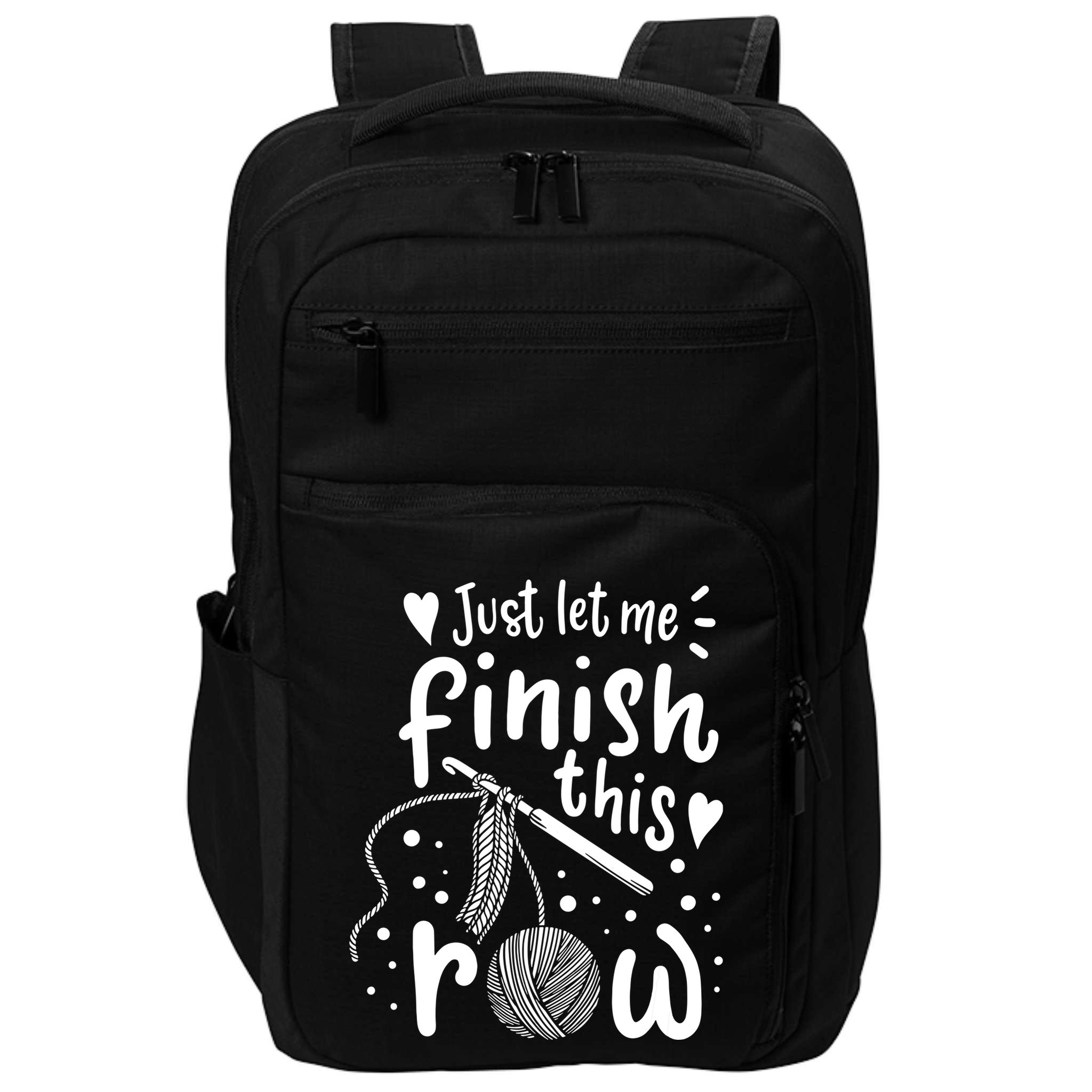 Knitting Crocheting Yarn Funny Impact Tech Backpack