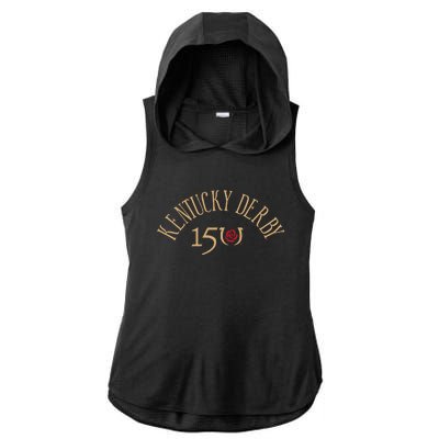 Kentuck.Y Derby 150th Arch Over Officially License.D Ladies PosiCharge Tri-Blend Wicking Draft Hoodie Tank