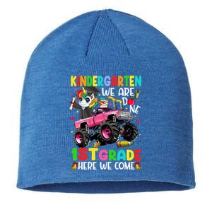 Kindergarten Done 1St Grade Here We Come Unicorn Graduation Gift Sustainable Beanie