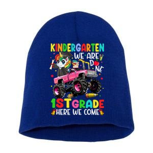 Kindergarten Done 1St Grade Here We Come Unicorn Graduation Gift Short Acrylic Beanie