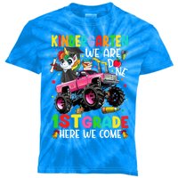 Kindergarten Done 1St Grade Here We Come Unicorn Graduation Gift Kids Tie-Dye T-Shirt