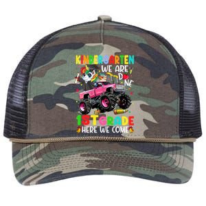 Kindergarten Done 1St Grade Here We Come Unicorn Graduation Gift Retro Rope Trucker Hat Cap