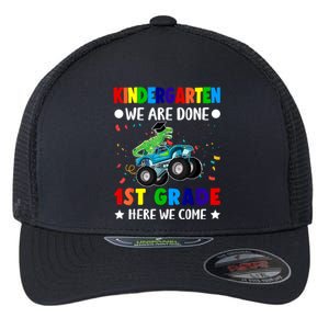 Kindergarten Done 1st Grade Here We Come Dinosaur Flexfit Unipanel Trucker Cap