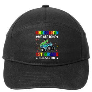 Kindergarten Done 1st Grade Here We Come Dinosaur 7-Panel Snapback Hat