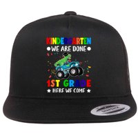 Kindergarten Done 1st Grade Here We Come Dinosaur Flat Bill Trucker Hat