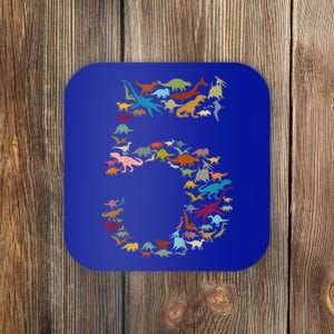 Kids Dinosaur 5th Birthday Boy 5 Year Old Tgiftrex Party Rawr Gift Coaster