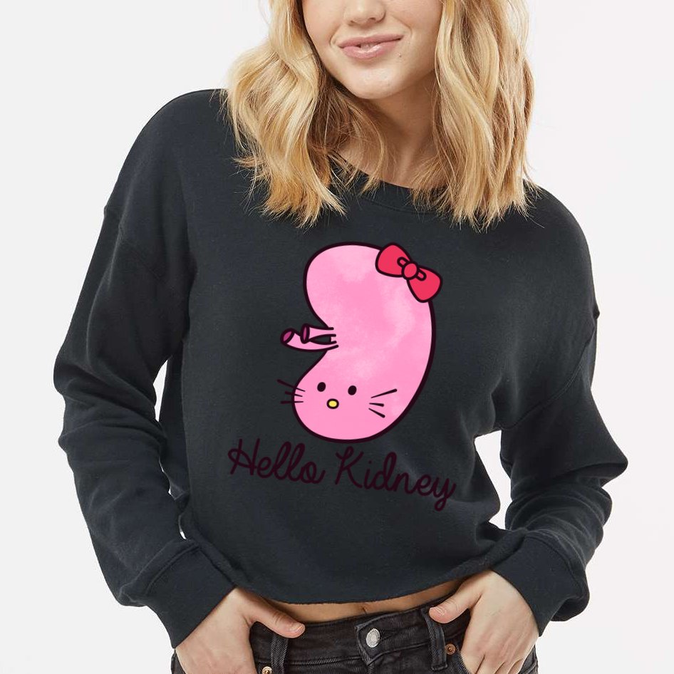 Kidney Disease Awareness Ney Transplant Donor Dialysis Gift Cropped Pullover Crew