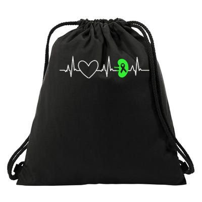 Kidney Disease Awareness Heartbeat Transplant Organ Donor Drawstring Bag