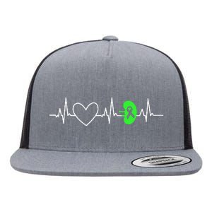 Kidney Disease Awareness Heartbeat Transplant Organ Donor Flat Bill Trucker Hat