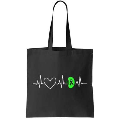 Kidney Disease Awareness Heartbeat Transplant Organ Donor Tote Bag