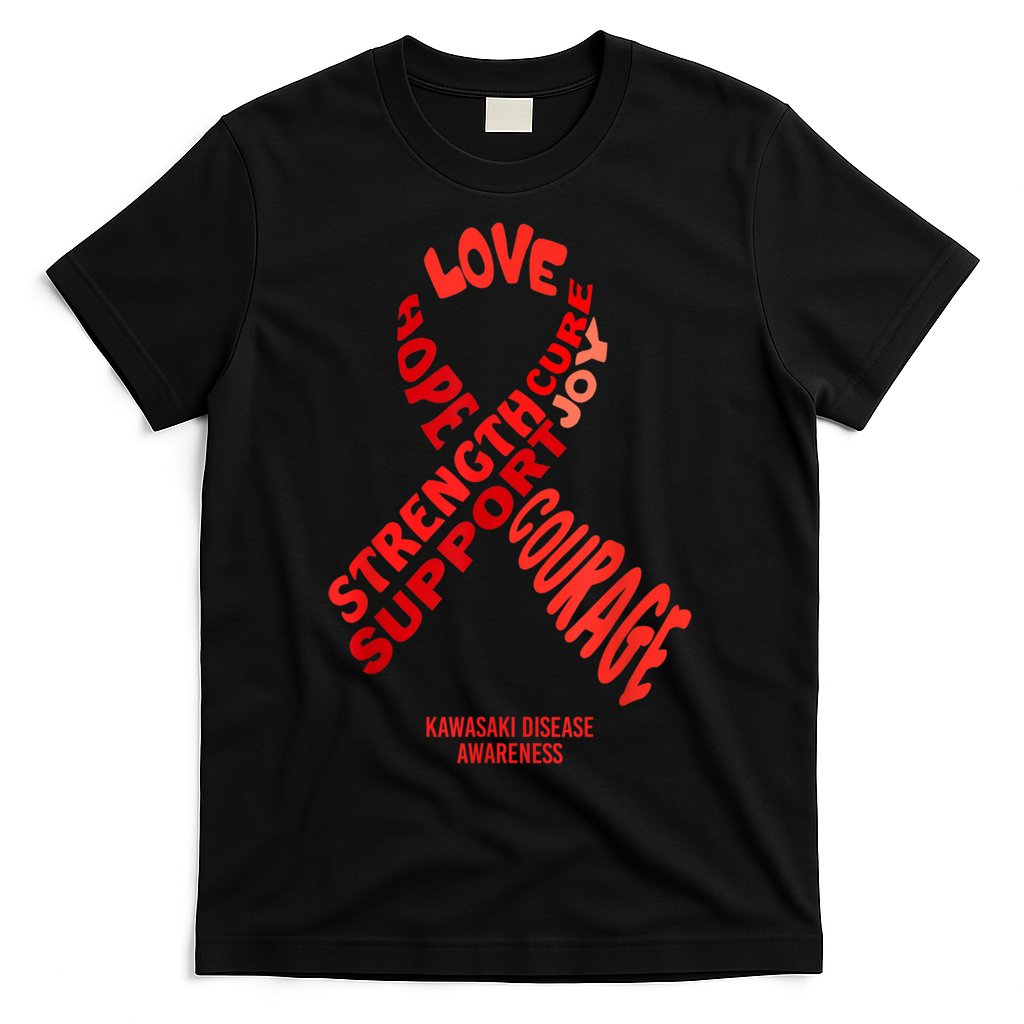 Kawasaki Disease Awareness Ribbon With Words T-Shirt