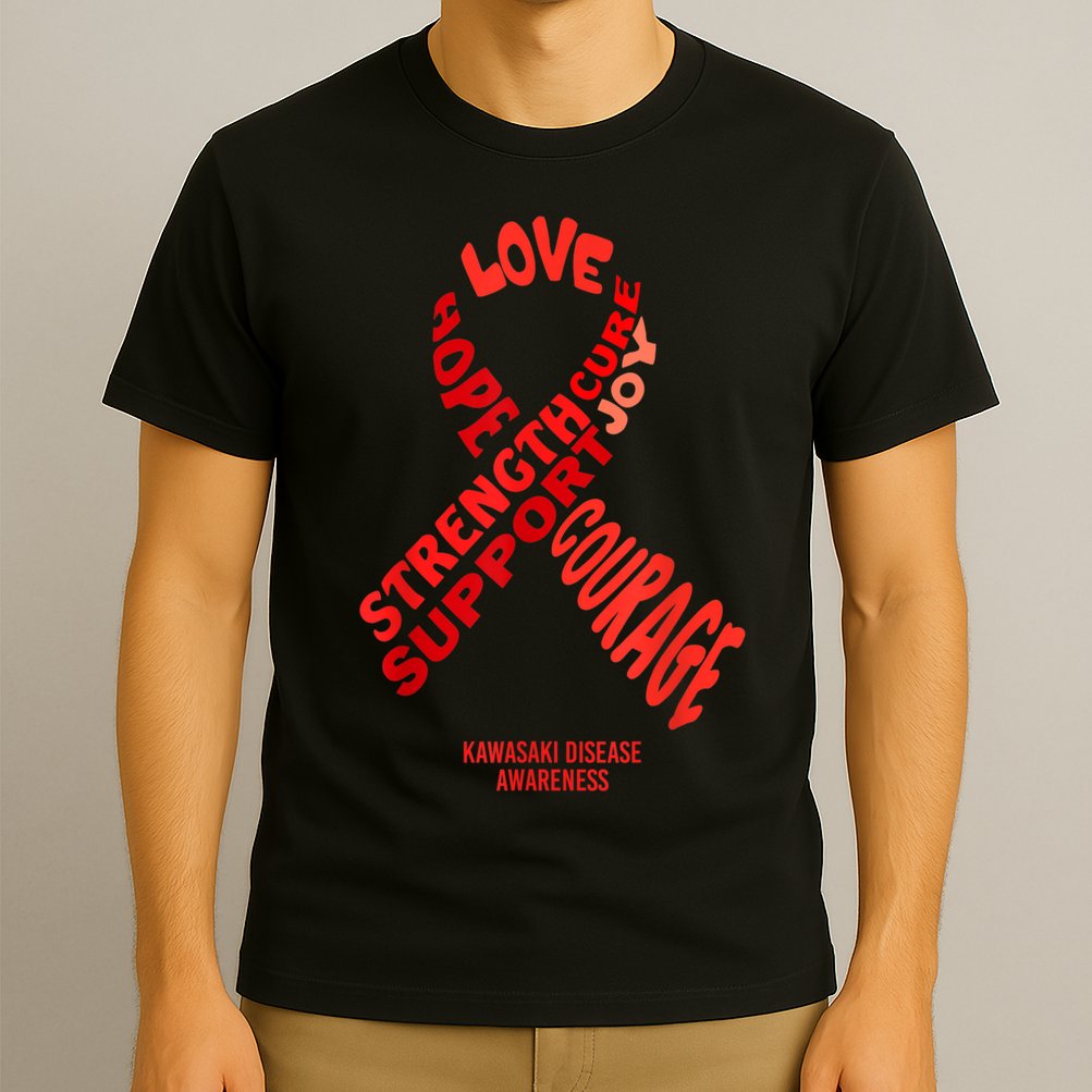 Kawasaki Disease Awareness Ribbon With Words T-Shirt