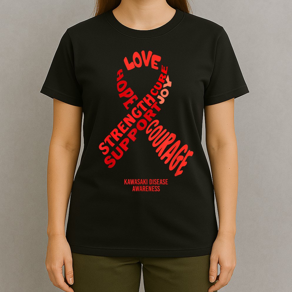 Kawasaki Disease Awareness Ribbon With Words T-Shirt