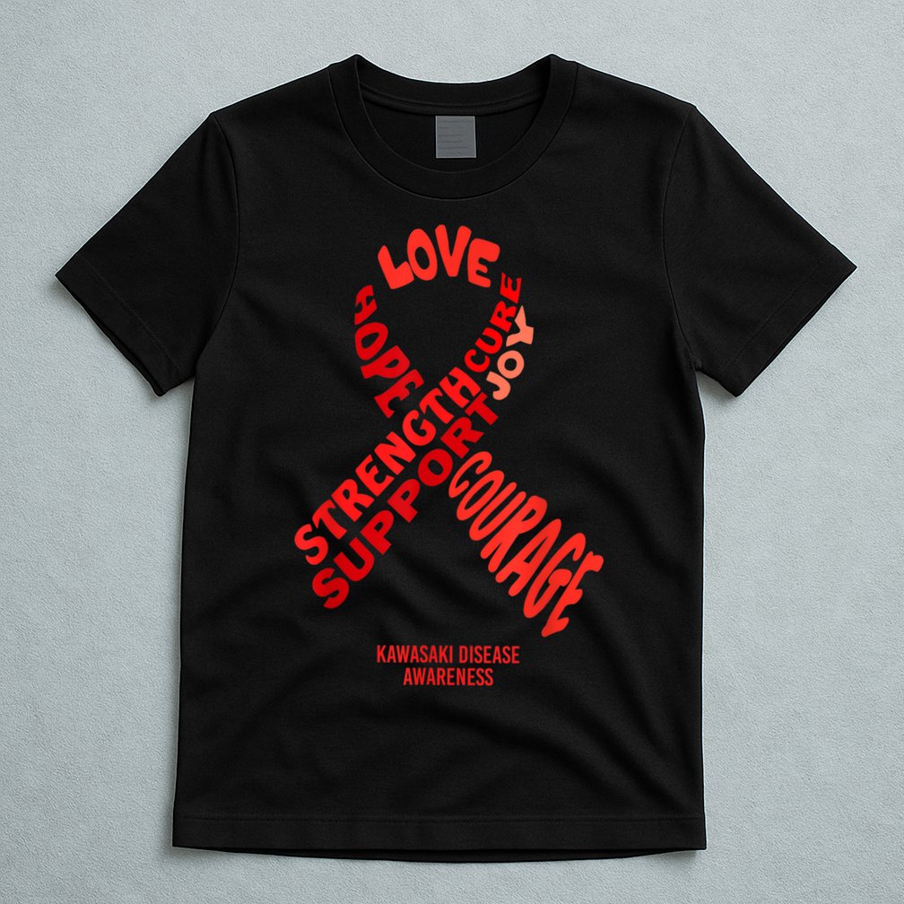 Kawasaki Disease Awareness Ribbon With Words T-Shirt